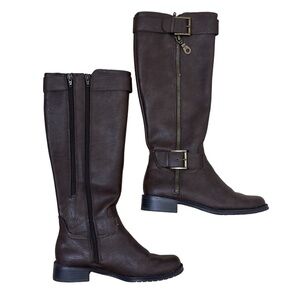 ⭐️ Aerosoles Ride Around Dark Brown Expandable Calf Ridging Boots - size 6